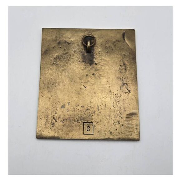 Antique 1800's Eastern Orthodox Enameled Bronze Mother of God Icon Wall Hanging - Picture 4 of 6